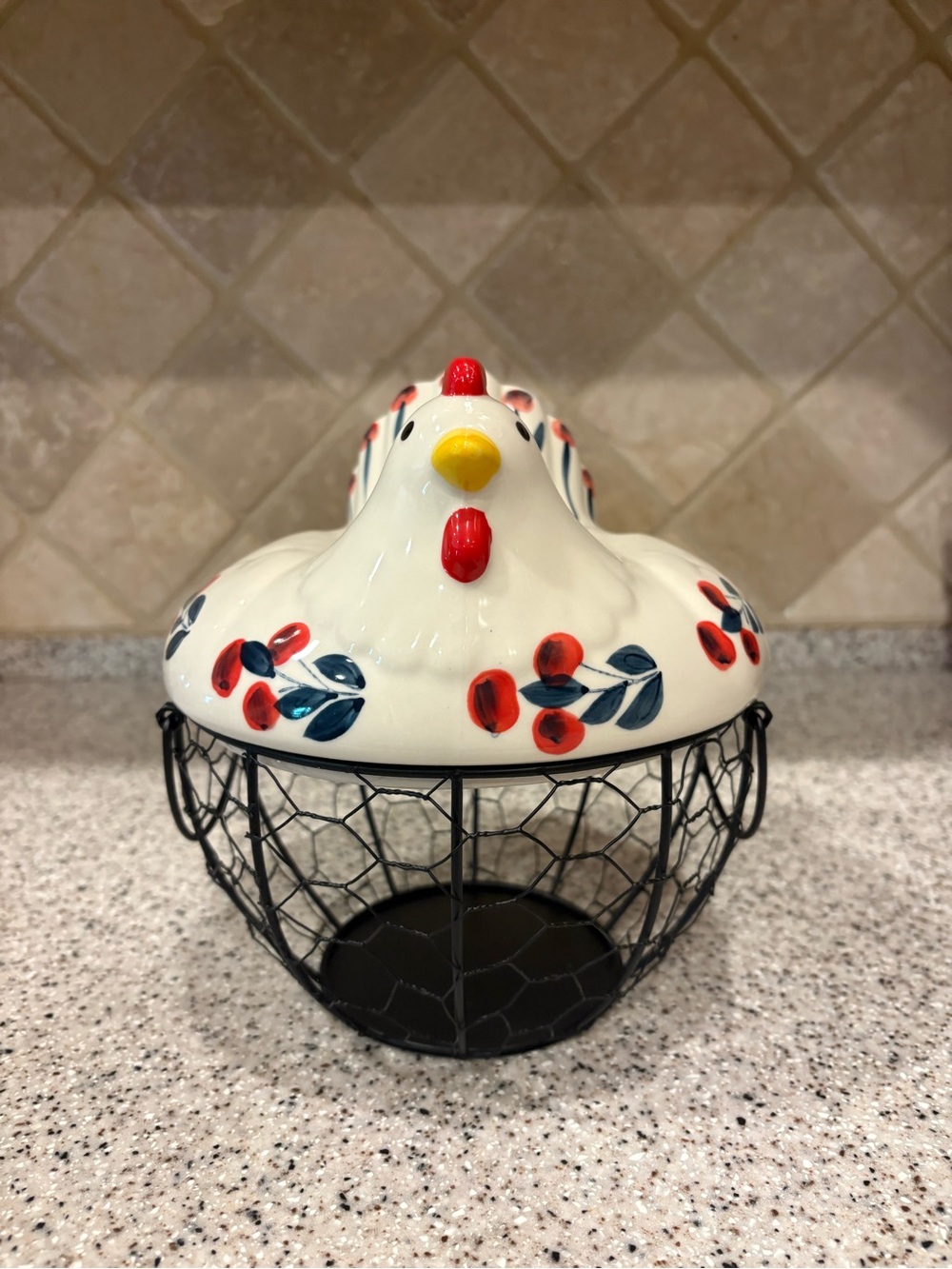 Farmhouse-style chicken egg basket